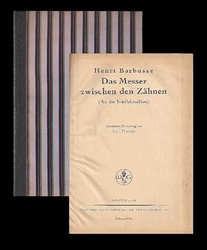 Das Messer zwischen den Zähnen (An die Intellektuellen). Autorisierte Übersetzung von Karl Pinsker.