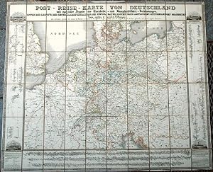 Post-Reise-Karte von Deutschland mit spezieller Angabe der Eisenbahn- und Dampfschiffahrt-Verbind...