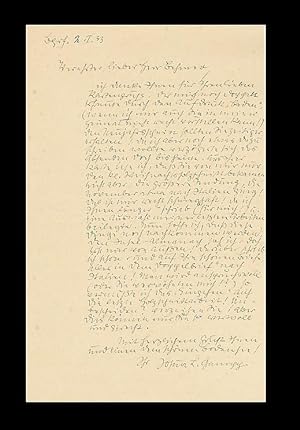 Eigenhändiger Brief mit Unterschrift von Josua Leander Gampp an Marcus Behmer.