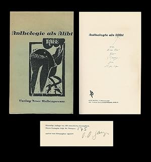 Anthologie als Alibi. Vorwort von V. O. Stomps. Nachwort von Vera Ziegler.