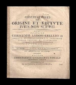 Observationes de origine et virtute iuris non scripti.