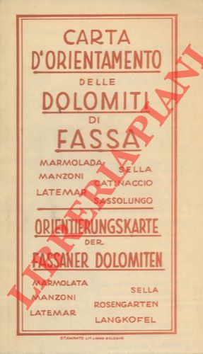 Carta d'orientamento delle Dolomiti di Fassa.