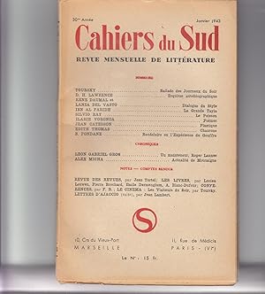 Cahiers du Sud Janvier. 1943