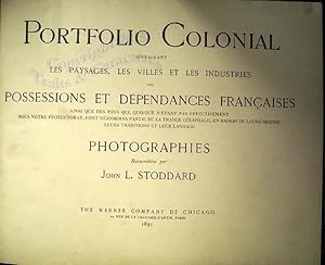 Portfolio colonial dépeignant les paysages, les villes et les industries des possessions et dépen...