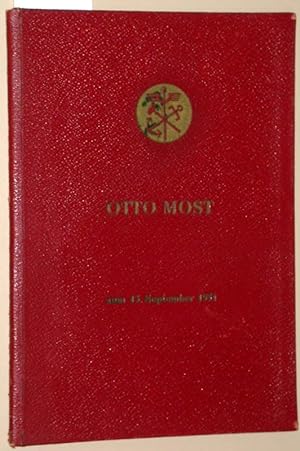 Otto Most zum siebzigsten Geburtstag am 13. September 1951. Schriftenreihe der Niederrheinischen ...