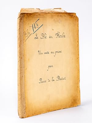 Image du vendeur pour [ Lot de 3 Manuscrits et Notes manuscrites dont deux autographes ] I : Les Bras qui s'ouvrent. Un acte en vers ; II : Notes manuscrites pour 3 scnarios : Almade d'Entremont - La Nouvelle Esprance - La leon d'Amour dans un Parc ; III : Le Bl en Herbe. Un acte en Prose. mis en vente par Librairie du Cardinal