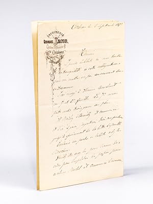 3 Lettres autographes signées sur papier à en-tête de l'Imprimerie Georges Jacob, Cloître St-Etie...