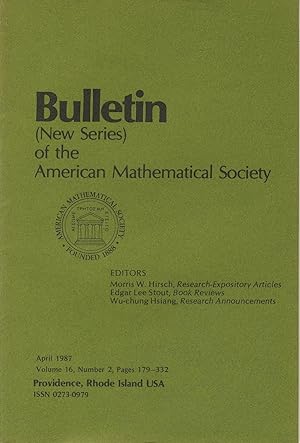 Immagine del venditore per Bulletin (New Series) of the Mathematical Society Volume 16, Number 2 venduto da Sylvain Par