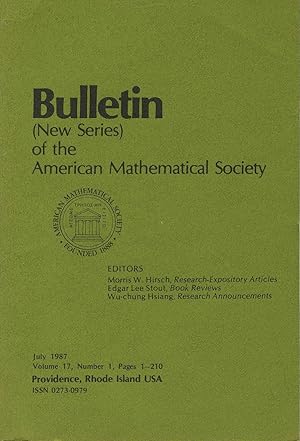 Image du vendeur pour Bulletin (New Series) of the Mathematical Society Volume 17, Number 1 mis en vente par Sylvain Par