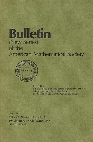 Seller image for Bulletin (New Series) of the Mathematical Society Volume 5, Number 1 for sale by Sylvain Par