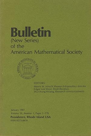 Image du vendeur pour Bulletin (New Series) of the Mathematical Society Volume 16, Number 1 mis en vente par Sylvain Par