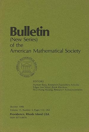 Seller image for Bulletin (New Series) of the Mathematical Society Volume 15, Number 2 for sale by Sylvain Par