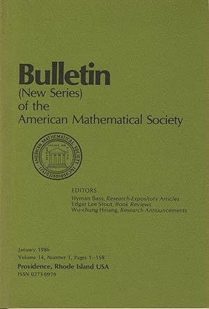 Image du vendeur pour Bulletin (New Series) of the Mathematical Society Volume 14, Number 1 mis en vente par Sylvain Par