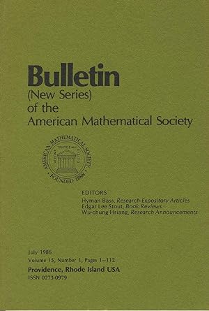 Immagine del venditore per Bulletin (New Series) of the Mathematical Society Volume 15, Number 1 venduto da Sylvain Par