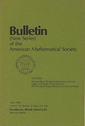 Image du vendeur pour Bulletin (New Series) of the Mathematical Society Volume 14, Number 2 mis en vente par Sylvain Par