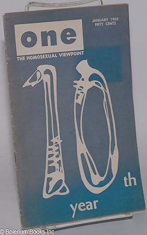 Imagen del vendedor de ONE Magazine; the homosexual viewpoint; vol. 10, #1, January 1962 a la venta por Bolerium Books Inc.