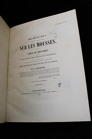 Recherches anatomiques et morphologiques sur les mousses. Thèse de botanique présentée à la Facul...