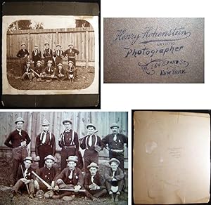 Bild des Verkufers fr Circa 1890 8" x 10" Photograph of a Baseball Team By Henry Hohenstein Photographer New York zum Verkauf von Certain Books, ABAA