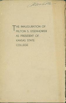 Seller image for The Inauguration of Milton S. Eisenhower as President of Kansas State College. for sale by Wittenborn Art Books