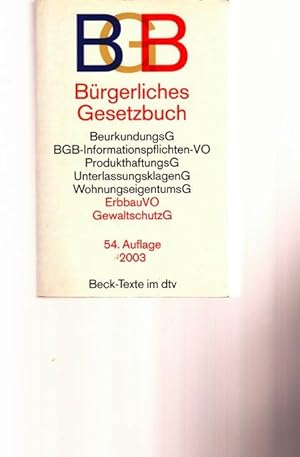 Bürgerliches Gesetzbuch mit Beurkundunggesetz, BGB - Informationsspflichten - Verordnung, Einführ...