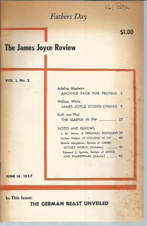 Seller image for The James Joyce Review Vol. 1, No 2 (June 16, 1957) for sale by Bookfeathers, LLC