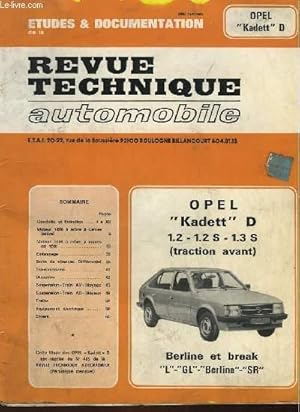 Seller image for REVUE TECHNIQUE - OPEL "KADETT" D for sale by Le-Livre