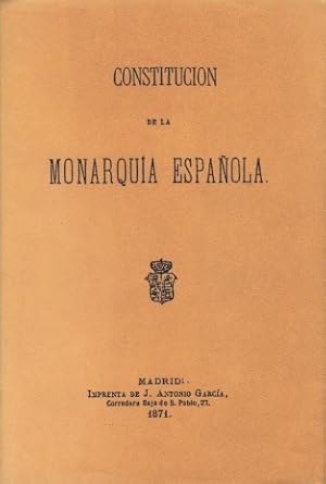 Image du vendeur pour CONSTITUCIN DE LA MONARQUA ESPAOLA mis en vente par Librera Vobiscum