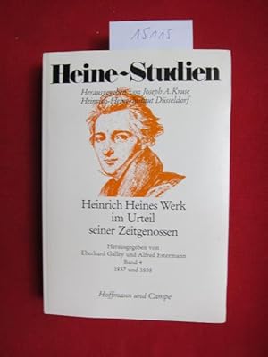 Bild des Verkufers fr Rezensionen und Notizen zu Heines Werken aus den Jahren 1837 und 1838. hrsg. u. kommentiert von Alfred Estermann, Heinrich Heines Werk im Urteil seiner Zeitgenossen ; Bd. 4; Heine-Studien zum Verkauf von Versandantiquariat buch-im-speicher