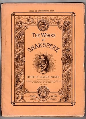 Imagen del vendedor de The Works of Shakspere (sic) Edited by Charles Knight. Merry Wives of Windsor (Act V); The Comedy of Errors (Acts 1 through5); Steel Engraving from As You Like It. Circa 1871. a la venta por Singularity Rare & Fine