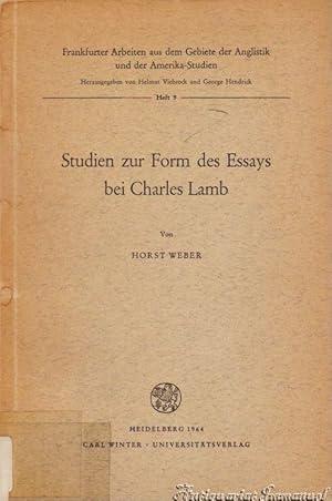 Bild des Verkufers fr Studien zur Form des Essays bei Charles Lamb zum Verkauf von Antiquariat Immanuel, Einzelhandel