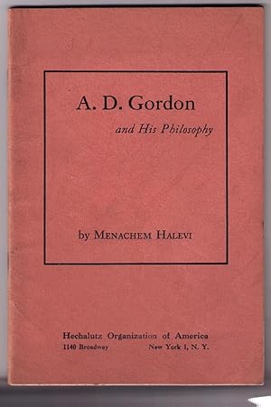 Immagine del venditore per A. D. Gordon and His Philosophy venduto da CARDINAL BOOKS  ~~  ABAC/ILAB