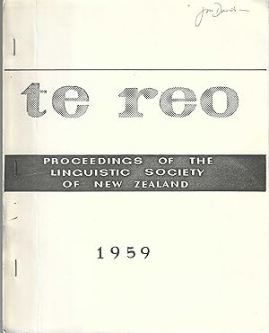 Te Reo. Vol. 2, 1959. Proceedings of the Linguistic Society of New Zealand.