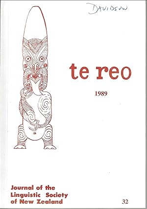 Te Reo. Vol.32, 1989. Journal of the Linguistic Society of New Zealand.