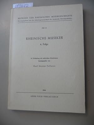 Imagen del vendedor de Rheinische Musiker. 4. Folge a la venta por Gebrauchtbcherlogistik  H.J. Lauterbach