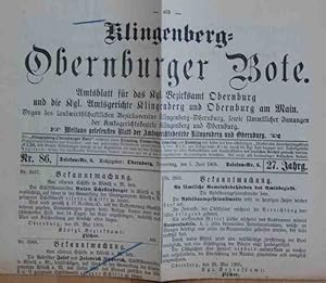Klingenberg - Obernburger Bote. Amtsblatt für das Kgl. Bezirksamt Obernburg und die Kgl. Amtsgeri...