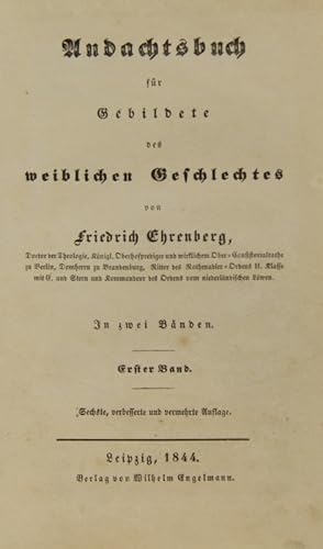 Bild des Verkufers fr Andachtsbuch fr Gebildete des weiblichen Geschlechtes", zum Verkauf von Kunstantiquariat Tobias Mller