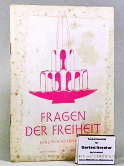 Imagen del vendedor de Fragen der Freiheit. Eine Schriftenreihe. Heft Nr. 6, September 1958. a la venta por Bibliotheca Botanica