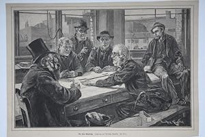 Domino, Die feine Wendung, Holzstich um 1883 nach einer Zeichnung von Davidson Knowles, Blattgröß...