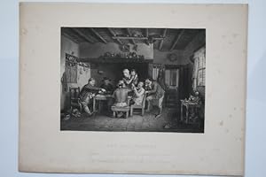 Kartenspieler, The Card Players, schöner Stahlstich um 1870 von W. Greatbach nach David Wilkie R....