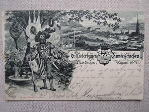 Pfarrkirchen. Künstlerkarte von C. Heigl - 6. Niederbayer. Bundesschießen Pfarrkirchen, August 19...