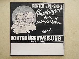 Renten- u. Pensionsempfänger haben es jetzt leichter. durch Kontenüberweisung über die. Collage a...