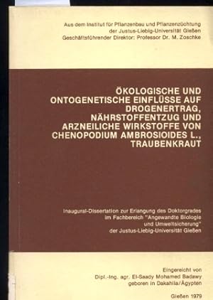 Bild des Verkufers fr kologische und ontogenetische Einflsse auf Drogenertrag, zum Verkauf von Clivia Mueller