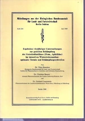 Seller image for Ergebnisse vierjhriger Untersuchungen zur gezielten Bekmpfung der for sale by Clivia Mueller