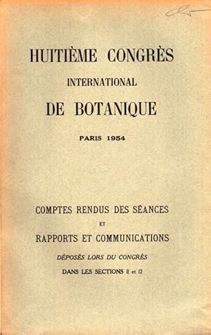 Imagen del vendedor de Huitieme Congres International de Botanique.Paris.1954 a la venta por Clivia Mueller
