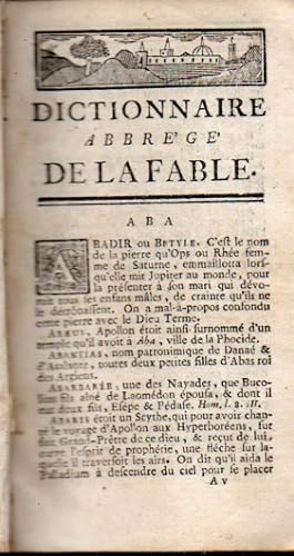 Dictionnaire Abrege de la Fable