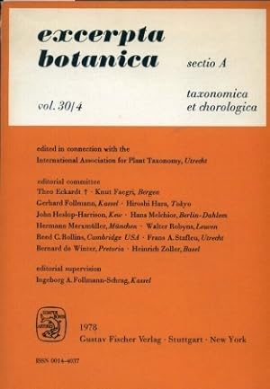 Image du vendeur pour Sectio A. Vol. 30/4. Taxonomica et chorologica mis en vente par Clivia Mueller