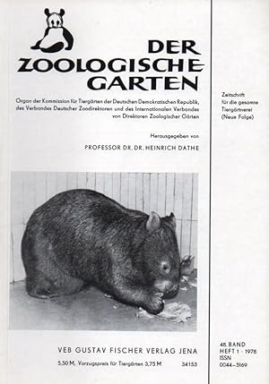 Der Zoologische Garten 48.Band 1978 Heft 1 bis 5/6 (4 Hefte) komplett