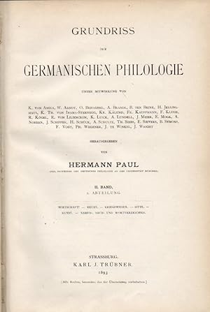 Grundriss der germanischen Philologie II.Band. II.Abteilung