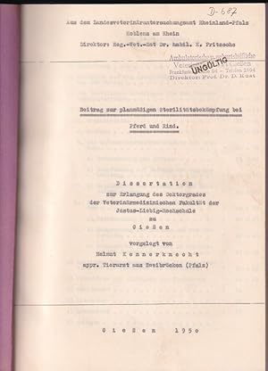 Seller image for Beitrag zur planmigen Sterilittsbekmpfung bei Pferd und Rind for sale by Clivia Mueller