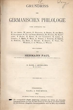 Grundriss der germanischen Philologie II.Band I.Abteilung